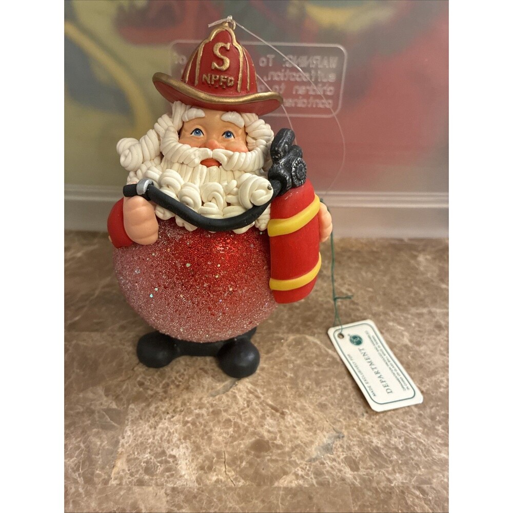 Dept 56 Noel Ornament 6 INCH FIREMAN Santa With Box